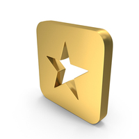 Gold Square Favorite Star Web Icon PNG & PSD Images