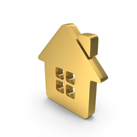 Gold Home Web Symbol PNG & PSD Images
