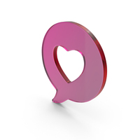 Speech Heart Bubble Symbol Glass PNG & PSD Images