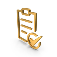 Gold Notepad Accept Symbol PNG & PSD Images