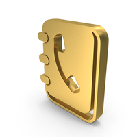 Gold Phone Contact Book Symbol PNG & PSD Images