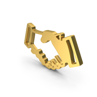 Gold Relationship Handshake Symbol PNG & PSD Images
