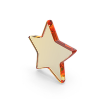 Yellow Glass Star Symbol PNG & PSD Images