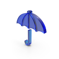 Blue Glass Umbrella Symbol PNG & PSD Images