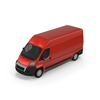 Cargo Panel Van High Roof Red PNG & PSD Images