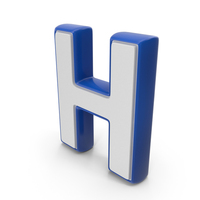 Dual Color Alphabet Capital H Blue PNG & PSD Images