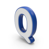 Dual Color Alphabet Capital Q Blue PNG & PSD Images
