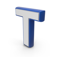 Blue Dual Color Capital Alphabet T PNG & PSD Images