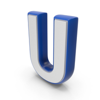 Blue Dual Color Capital Alphabet U PNG & PSD Images