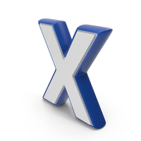 Dual Color Alphabet Capital X Blue PNG & PSD Images