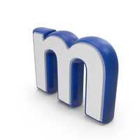 Dual Color Alphabet Small M Blue PNG & PSD Images