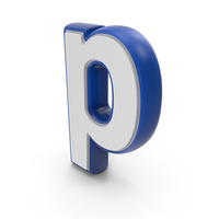 Dual Color Alphabet Small P Blue PNG & PSD Images