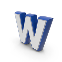Blue Dual Color Small Alphabet W PNG & PSD Images