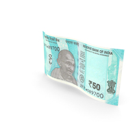 Wavy 50 Indian Rupee Banknote Bill PNG & PSD Images