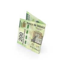 Folded 200 Mexican Peso Banknote Bill PNG & PSD Images