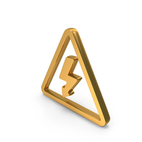 High Voltage Sign Electric Shock label Symbol Gold PNG & PSD Images