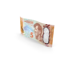 Wavy 5 New Zealand Dollars Banknote Bill PNG & PSD Images
