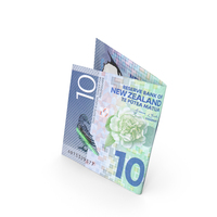 Folded 10 New Zealand Dollars Banknote Bill PNG & PSD Images