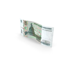 Wavy 5 Russian Rublel Banknote Bill PNG & PSD Images