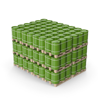 Stacked Green Barrels On Pallets PNG & PSD Images
