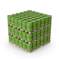 Green Barrels On Wooden Pallets PNG & PSD Images