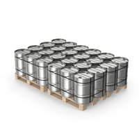 Silver Barrels On Wooden Pallet PNG & PSD Images