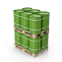 Green Barrels On Wood Pallets PNG & PSD Images