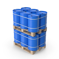 Blue Barrels On Wood Pallets PNG & PSD Images