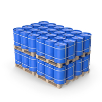 Stack Of Blue Barrels On Wooden Pallets PNG & PSD Images