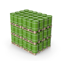 Stack Of Green Barrels On Pallets PNG & PSD Images