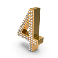 Gold With Diamonds number 4 PNG & PSD Images