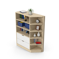 Wooden Bookcase Cabinet Set PNG & PSD Images