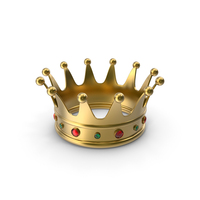 Golden Royal Crown With Rubies And Emeralds PNG & PSD Images