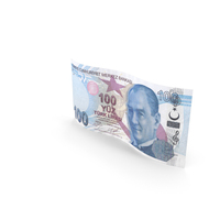 Wavy 100 Turkish Lira Banknote Bill PNG & PSD Images