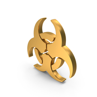Gold Biohazard Warning Sign PNG & PSD Images