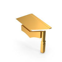 Mortar Board Graduation Cap Icon Gold PNG & PSD Images