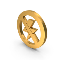 No Lightning Sign Icon Gold PNG & PSD Images