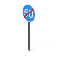 End Of Minimum Speed Limit 50 Road Sign PNG & PSD Images
