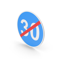 End Of Minimum Speed Limit 30 Road Sign PNG & PSD Images