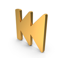 Gold Rewind Button Icon PNG & PSD Images