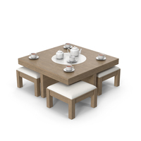 Dinning Table And Stools Set PNG & PSD Images