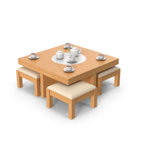 Wooden Dinning Table Set PNG & PSD Images