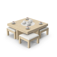 Wooden Dinning Table Set PNG & PSD Images