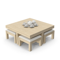 Wooden Dining Table Set PNG & PSD Images