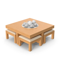 Wooden Dinning Table Set PNG & PSD Images