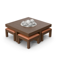 Dinning Table And Stools Set PNG & PSD Images