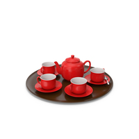 Red Tea Ceramic Set PNG & PSD Images