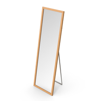 Standing Mirror With Wooden Frame PNG & PSD Images