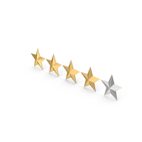 Gold Four Stars Rating Symbol PNG & PSD Images