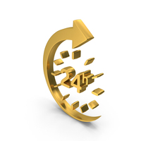 24 Hours Help Work Logo Metallic PNG & PSD Images
